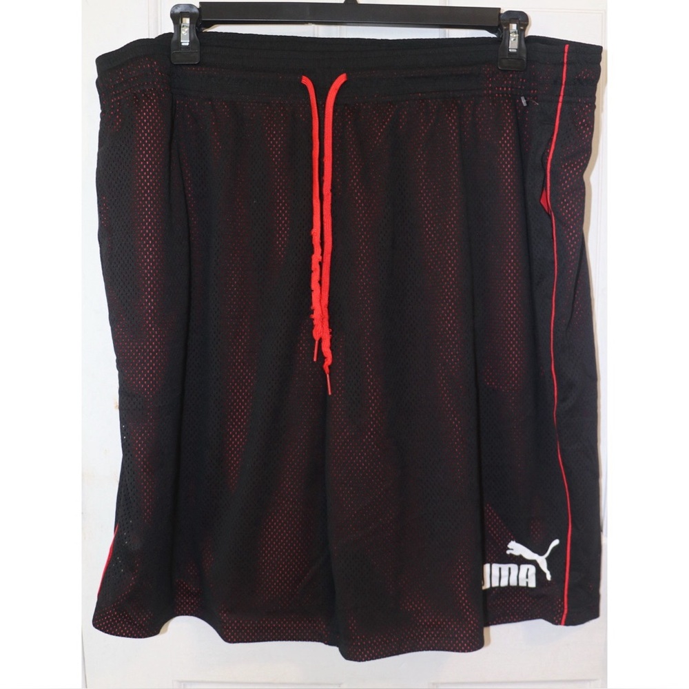Puma Men's Black and Red Basketball Shorts